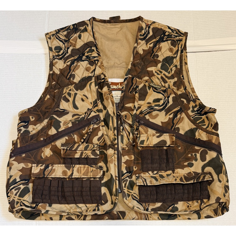 GAMEHIDE - Men's Camo Hunting Vest - Shell Loops Game Bag - Size Large